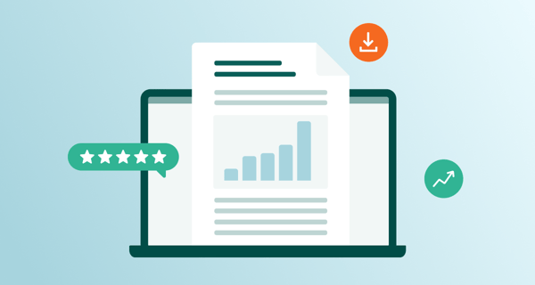 Illustration of a report document and a laptop