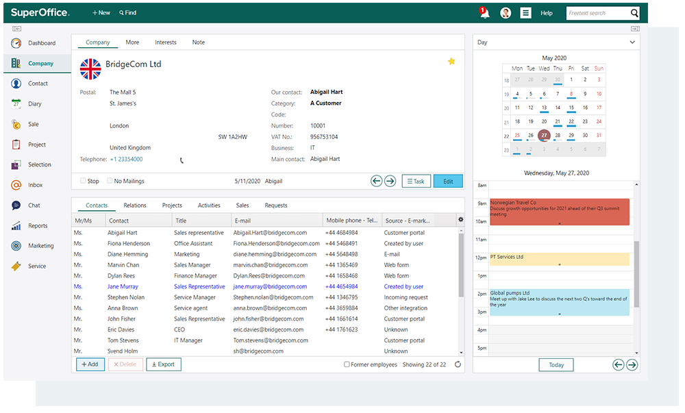 Laptop mit SuperOffice CRM